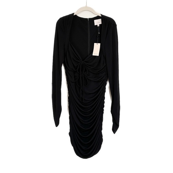 Cinq à Sept Tristan Ruched Cut-Out Mini Dress Black Size 12 NWT - Picture 5 of 6